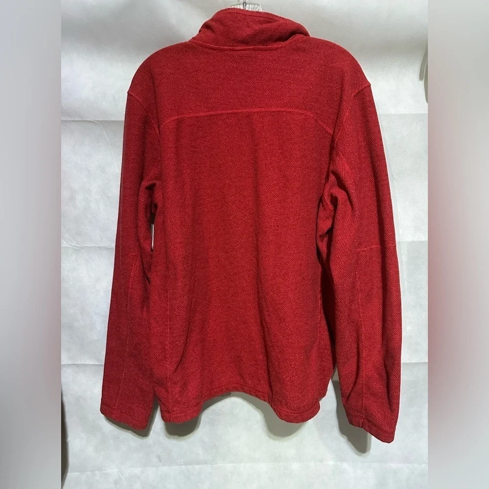 The North Face Men’s L Red Textured Cap Rock Quarter Zip Pullover Jacket Fleece
